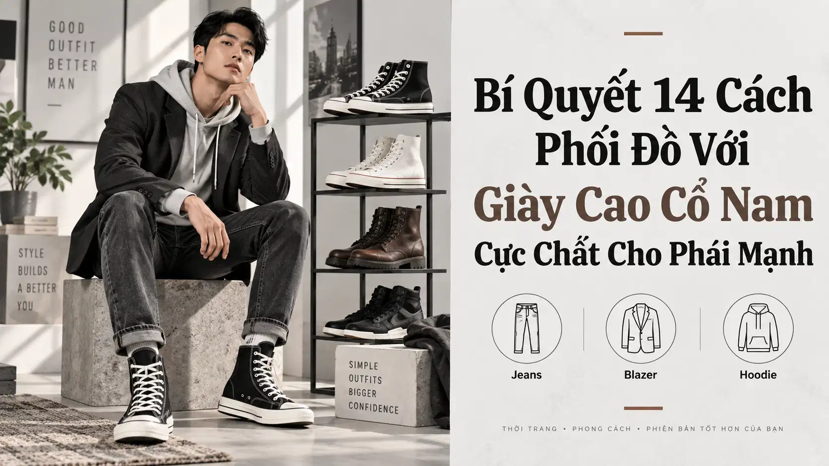 Bí Quyết 14 Cách Phối Đồ Với Giày Cao Cổ Nam Cực Chất Cho Phái Mạnh