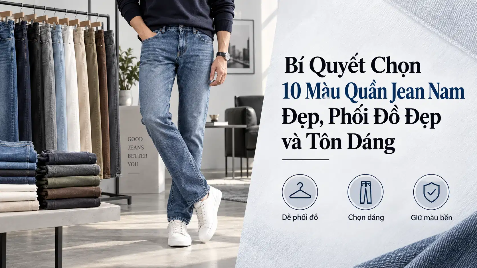 Bí Quyết Chọn 10 Màu Quần Jean Nam Đẹp, Phối Đồ Đẹp và Tôn Dáng