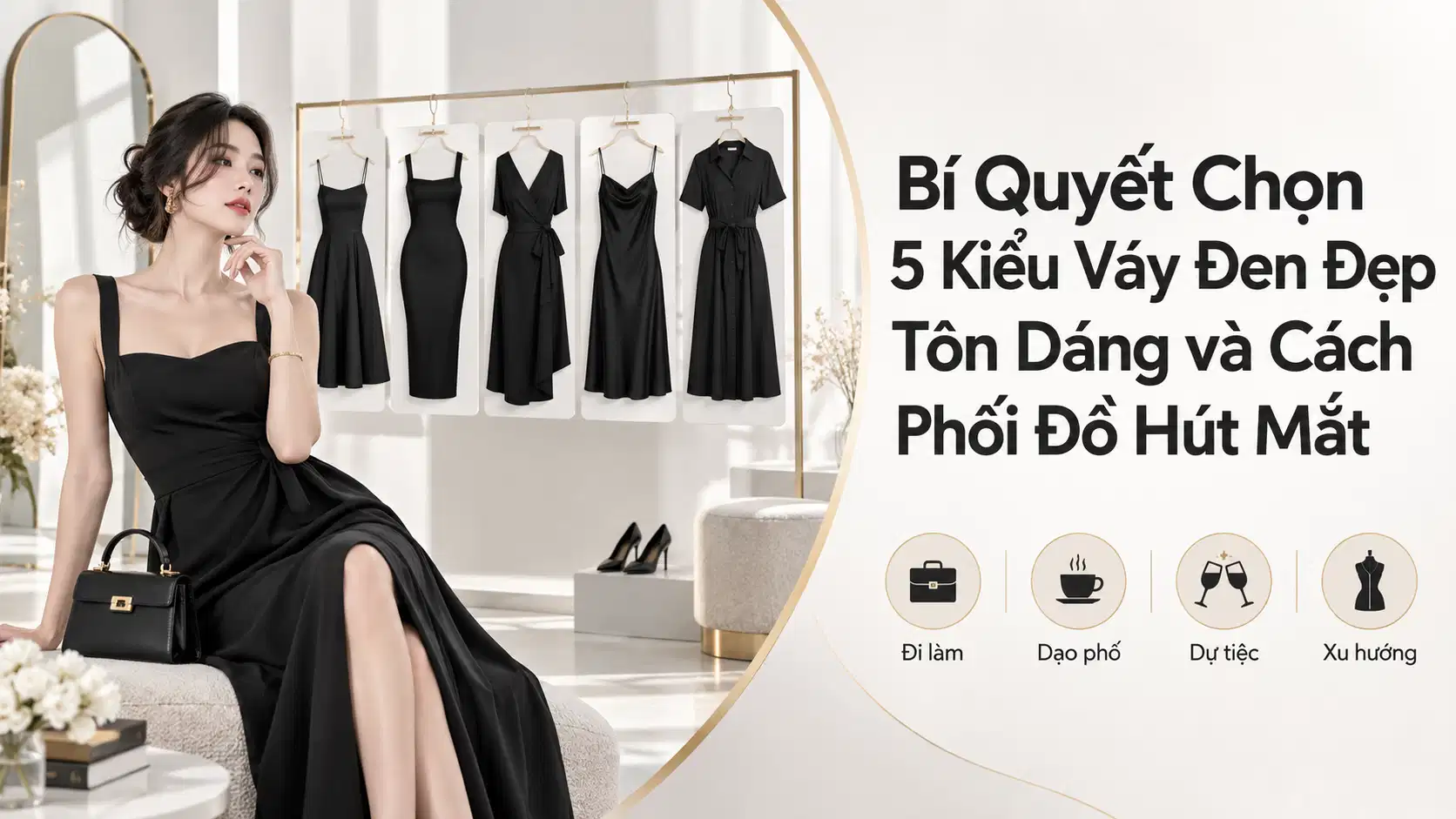 Bí Quyết Chọn 5 Kiểu Váy Đen Đẹp Tôn Dáng và Cách Phối Đồ Hút Mắt