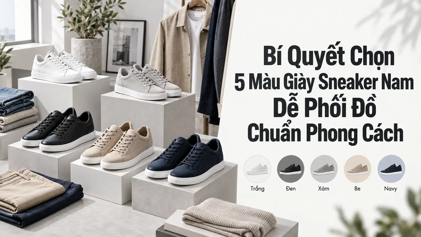 Bí Quyết Chọn 5 Màu Giày Sneaker Nam Dễ Phối Đồ Chuẩn Phong Cách