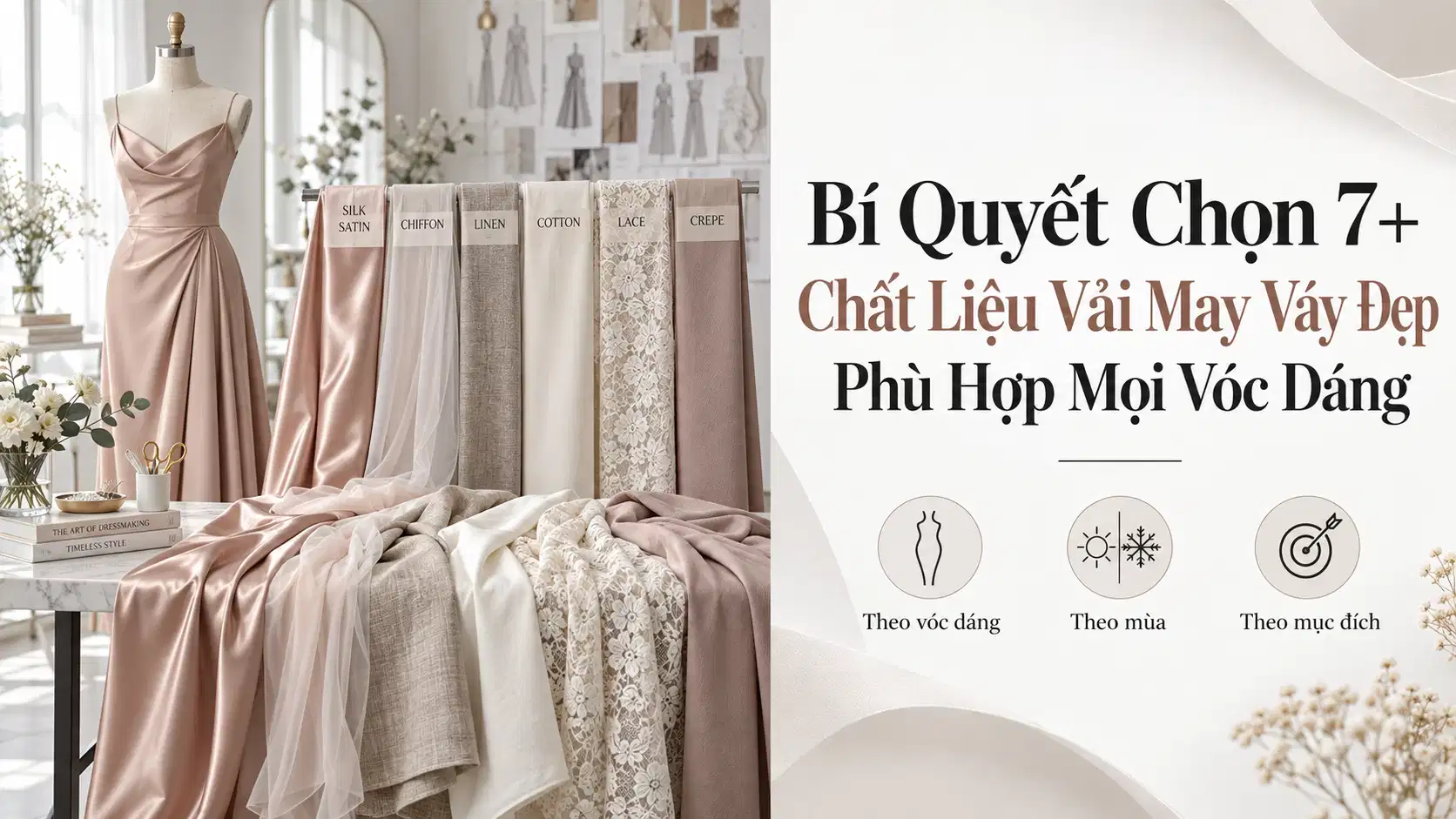 Bí Quyết Chọn 7+ Chất Liệu Vải May Váy Đẹp Phù Hợp Mọi Vóc Dáng