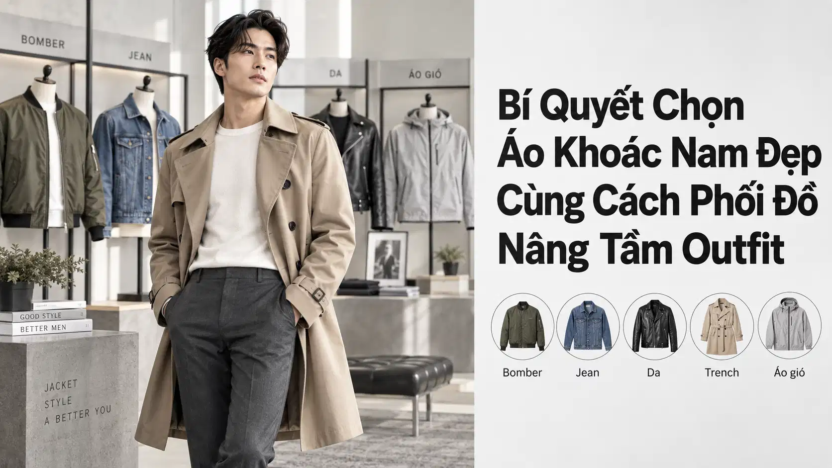 Bí Quyết Chọn Áo Khoác Nam Đẹp Cùng Cách Phối Đồ Nâng Tầm Outfit