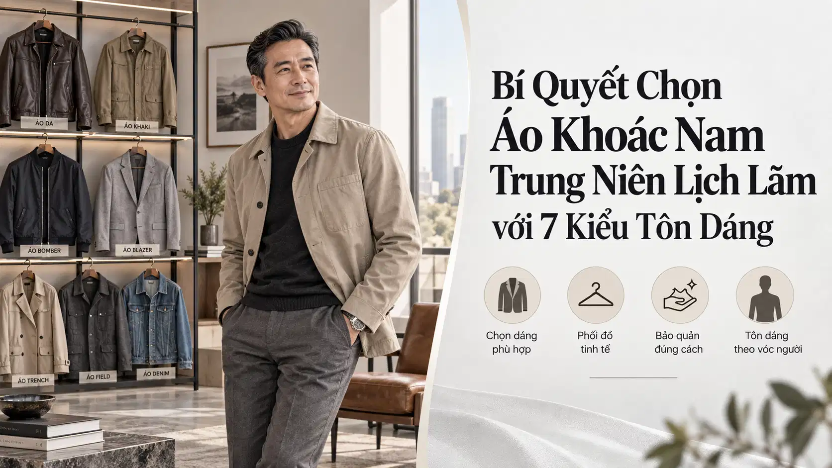 Bí Quyết Chọn Áo Khoác Nam Trung Niên Lịch Lãm với 7 Kiểu Tôn Dáng