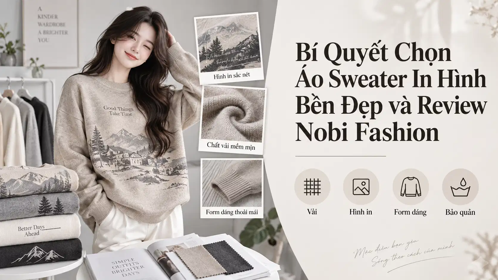 Bí Quyết Chọn Áo Sweater In Hình Bền Đẹp và Review Nobi Fashion