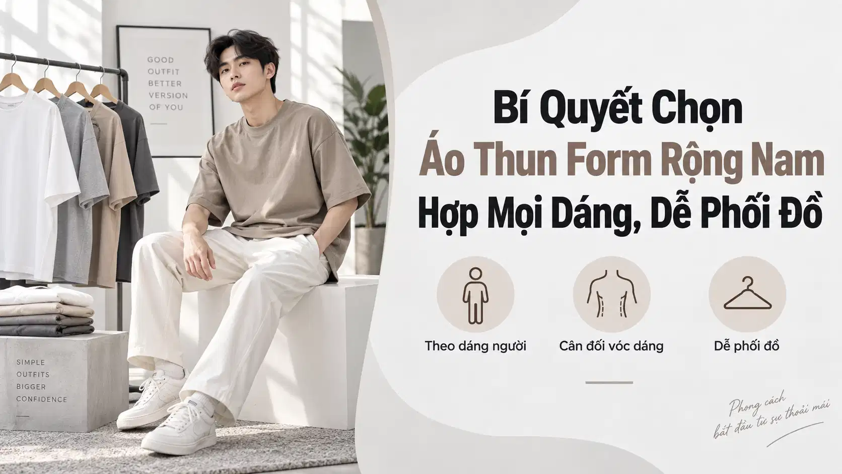 Bí Quyết Chọn Áo Thun Form Rộng Nam Hợp Mọi Dáng, Dễ Phối Đồ