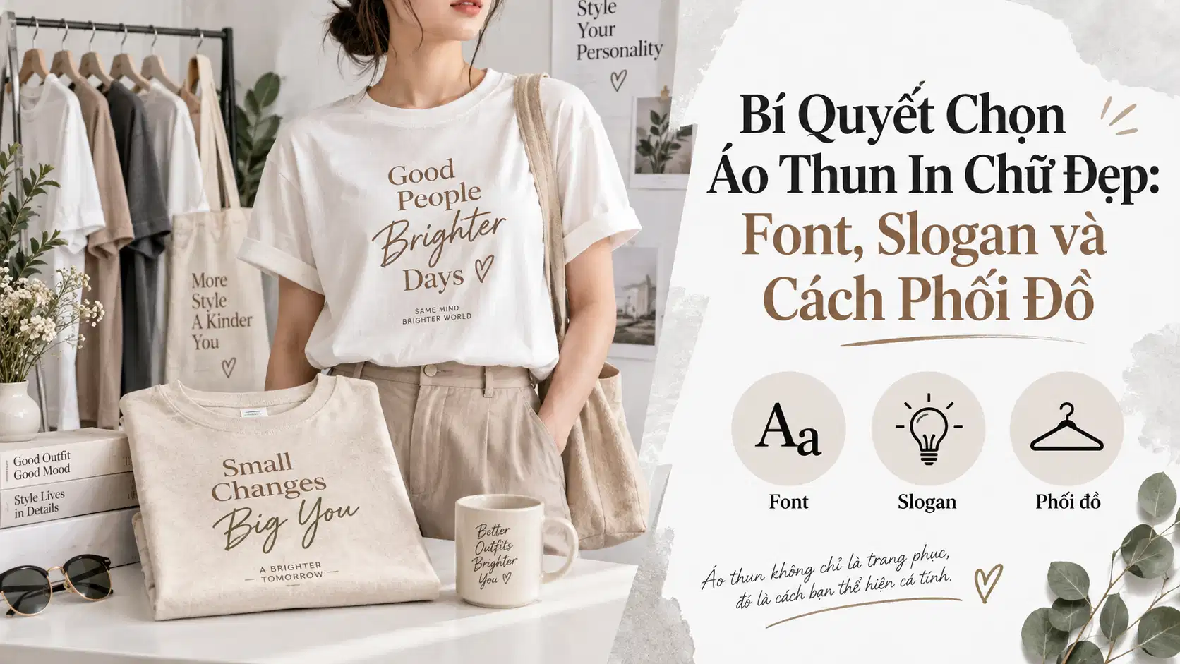 Bí Quyết Chọn Áo Thun In Chữ Đẹp: Font, Slogan và Cách Phối Đồ