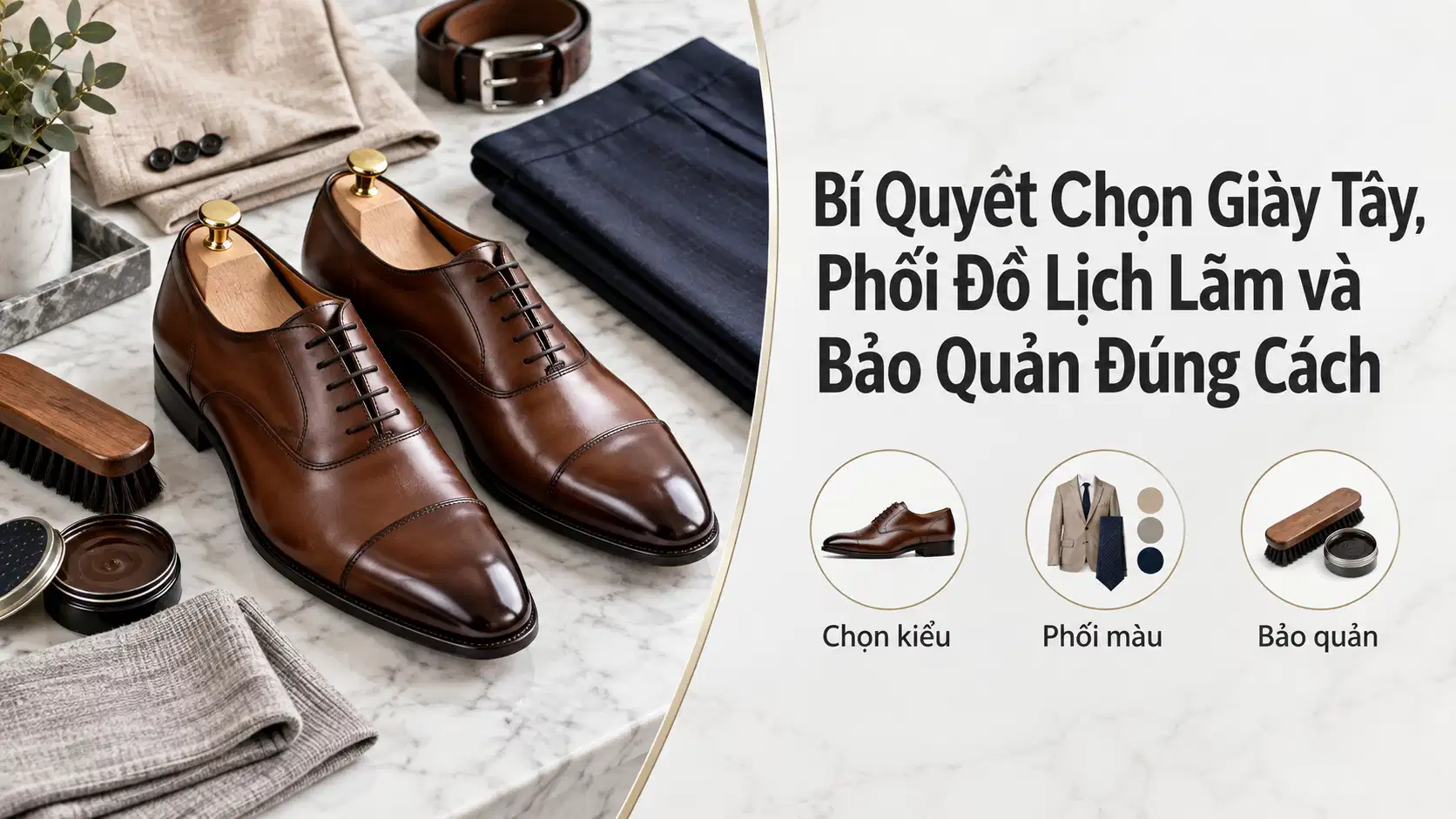 Bí Quyết Chọn Giày Tây, Phối Đồ Lịch Lãm và Bảo Quản Đúng Cách