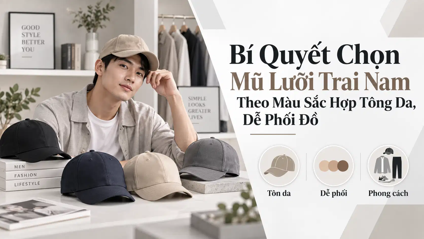 Bí Quyết Chọn Mũ Lưỡi Trai Nam Theo Màu Sắc Hợp Tông Da, Dễ Phối Đồ