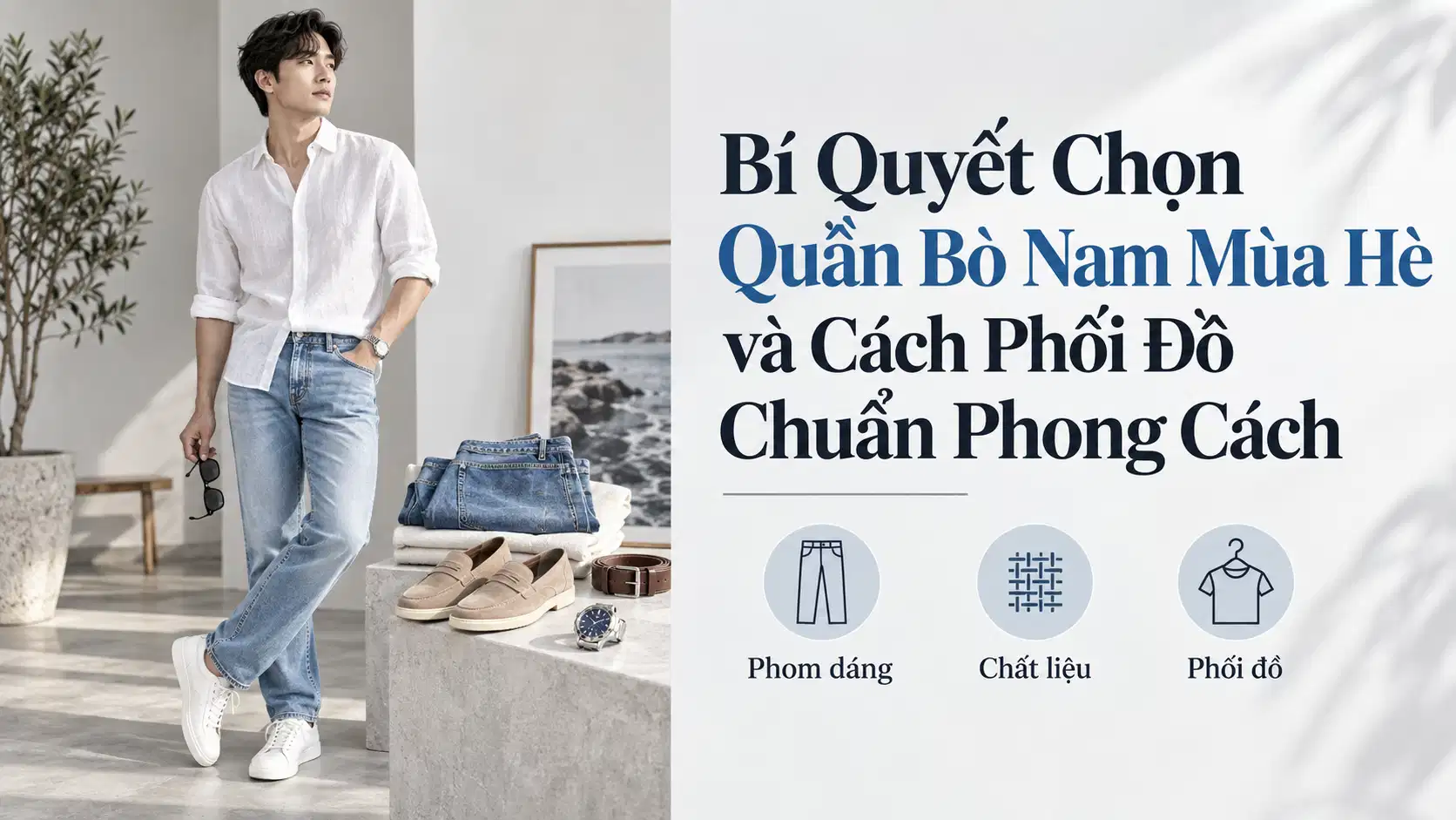 Bí Quyết Chọn Quần Bò Nam Mùa Hè và Cách Phối Đồ Chuẩn Phong Cách