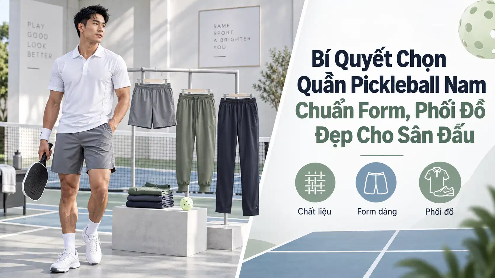 Bí Quyết Chọn Quần Pickleball Nam Chuẩn Form, Phối Đồ Đẹp Cho Sân Đấu