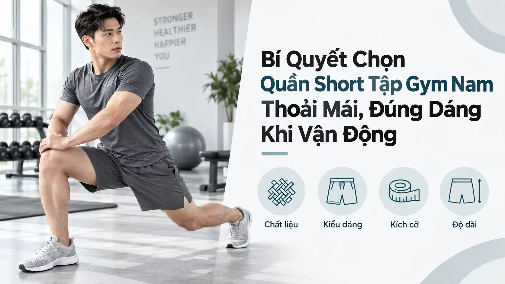 Bí Quyết Chọn Quần Short Tập Gym Nam Thoải Mái, Đúng Dáng Khi Vận Động