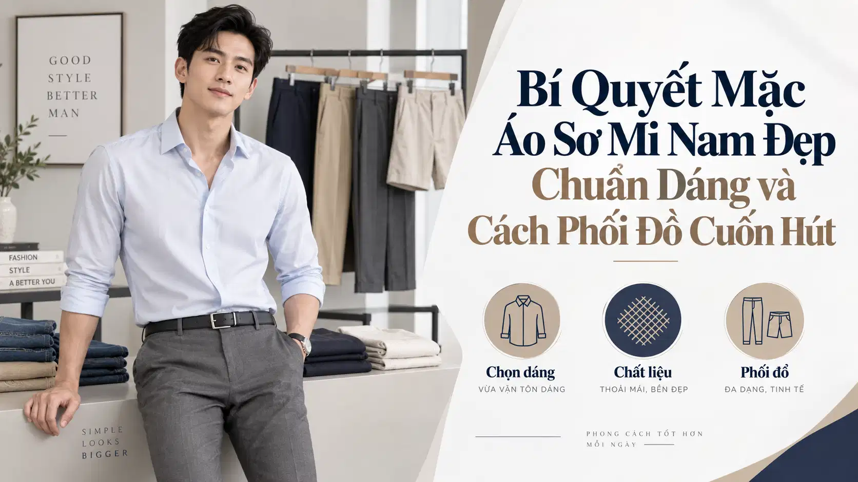 Bí Quyết Mặc Áo Sơ Mi Nam Đẹp Chuẩn Dáng và Cách Phối Đồ Cuốn Hút