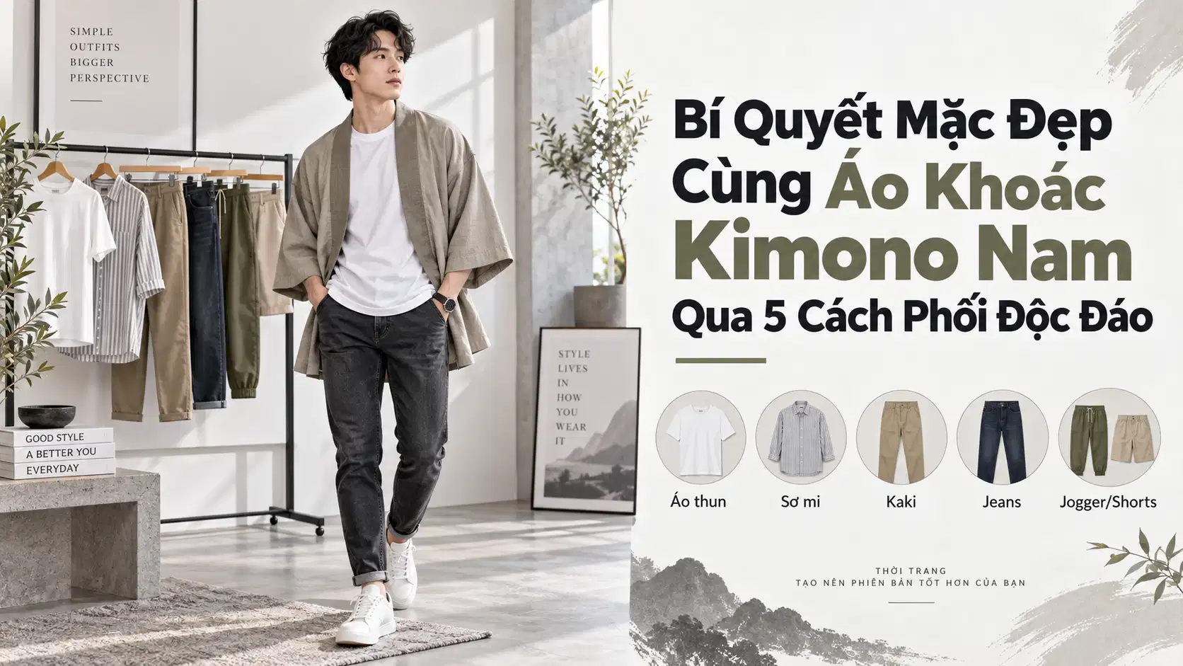 Bí Quyết Mặc Đẹp Cùng Áo Khoác Kimono Nam Qua 5 Cách Phối Độc Đáo