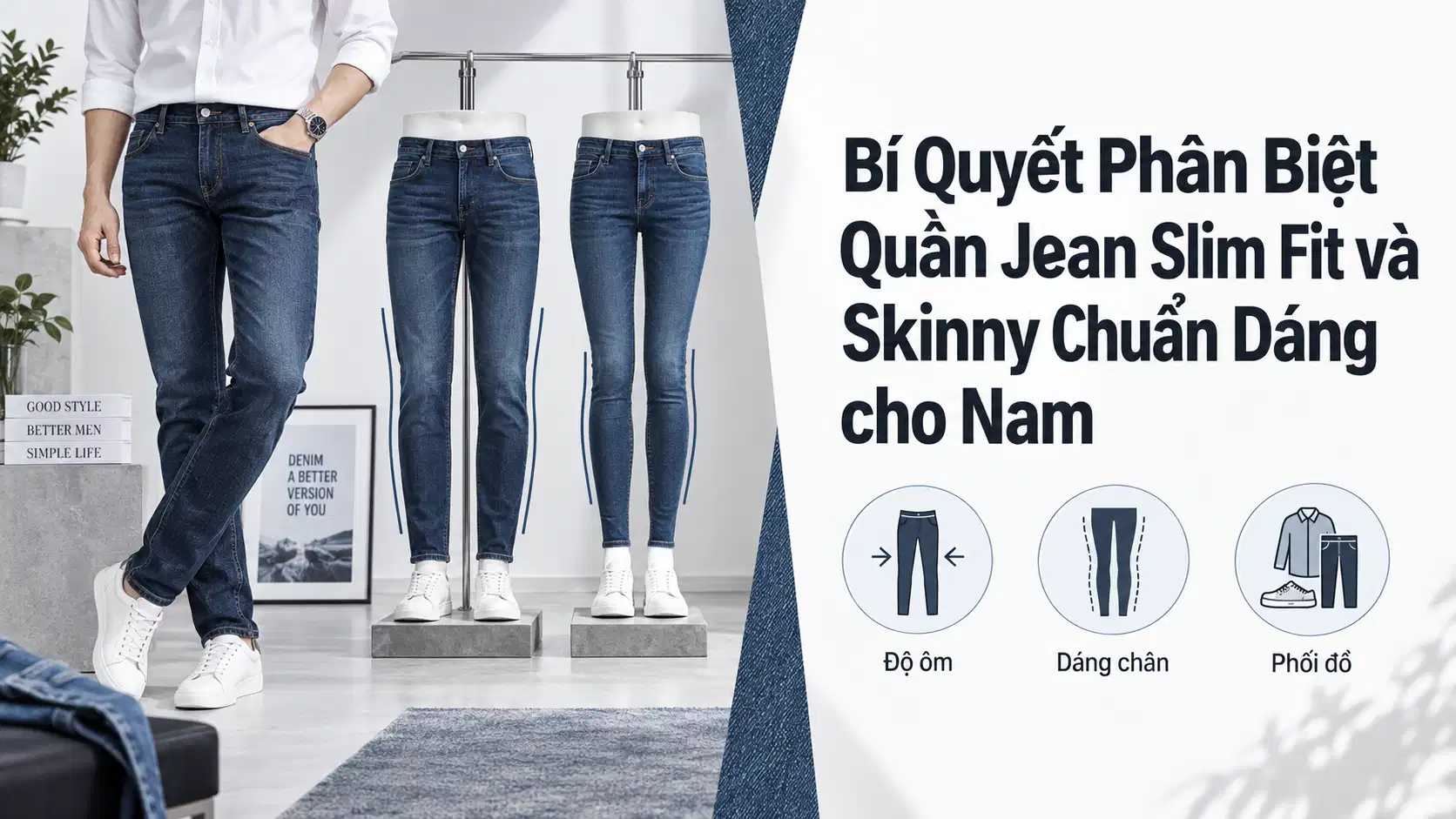 Bí Quyết Phân Biệt Quần Jean Slim Fit và Skinny Chuẩn Dáng cho Nam