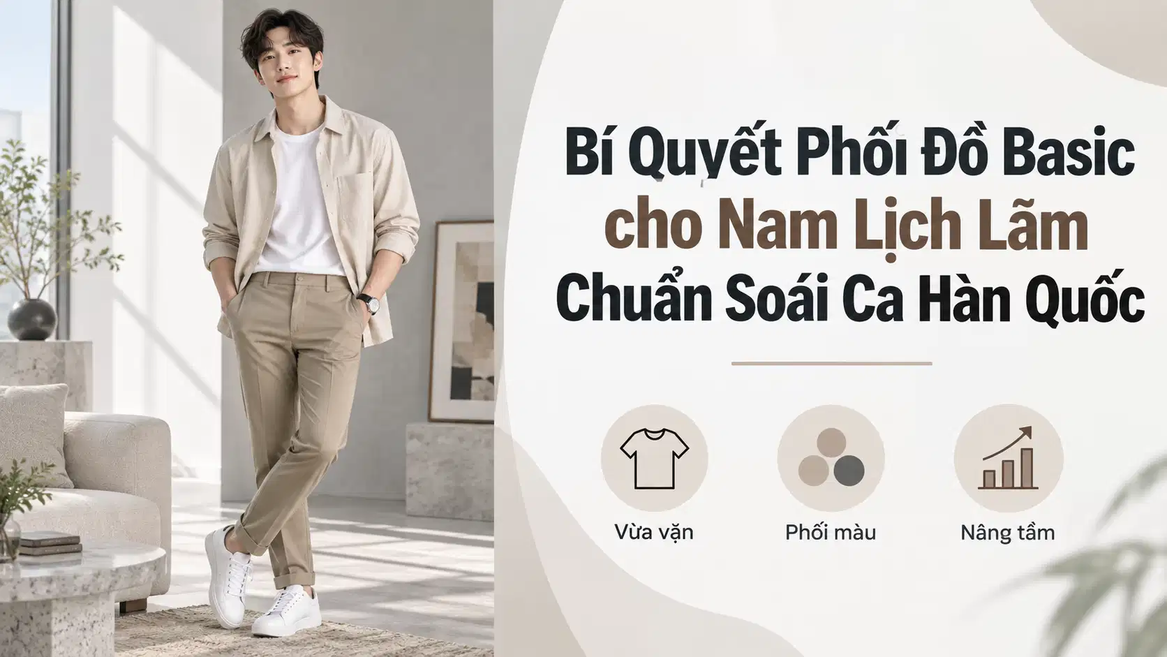 Bí Quyết Phối Đồ Basic cho Nam Lịch Lãm Chuẩn Soái Ca Hàn Quốc