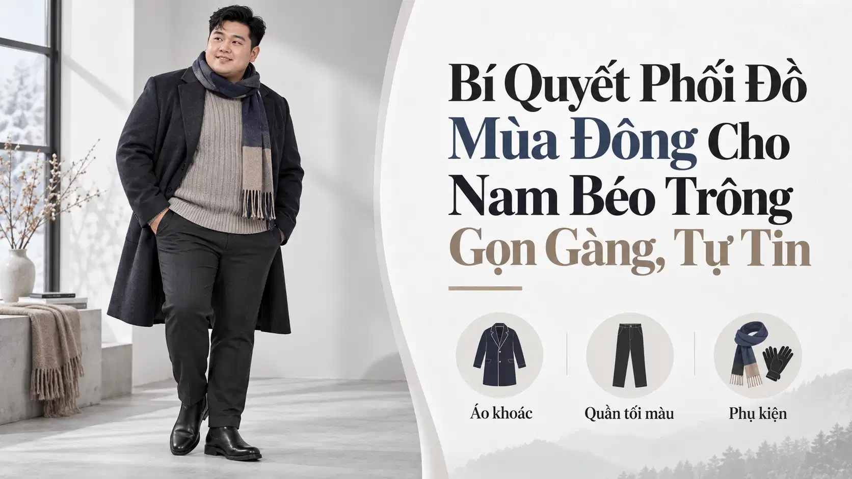 Bí Quyết Phối Đồ Mùa Đông Cho Nam Béo Trông Gọn Gàng, Tự Tin