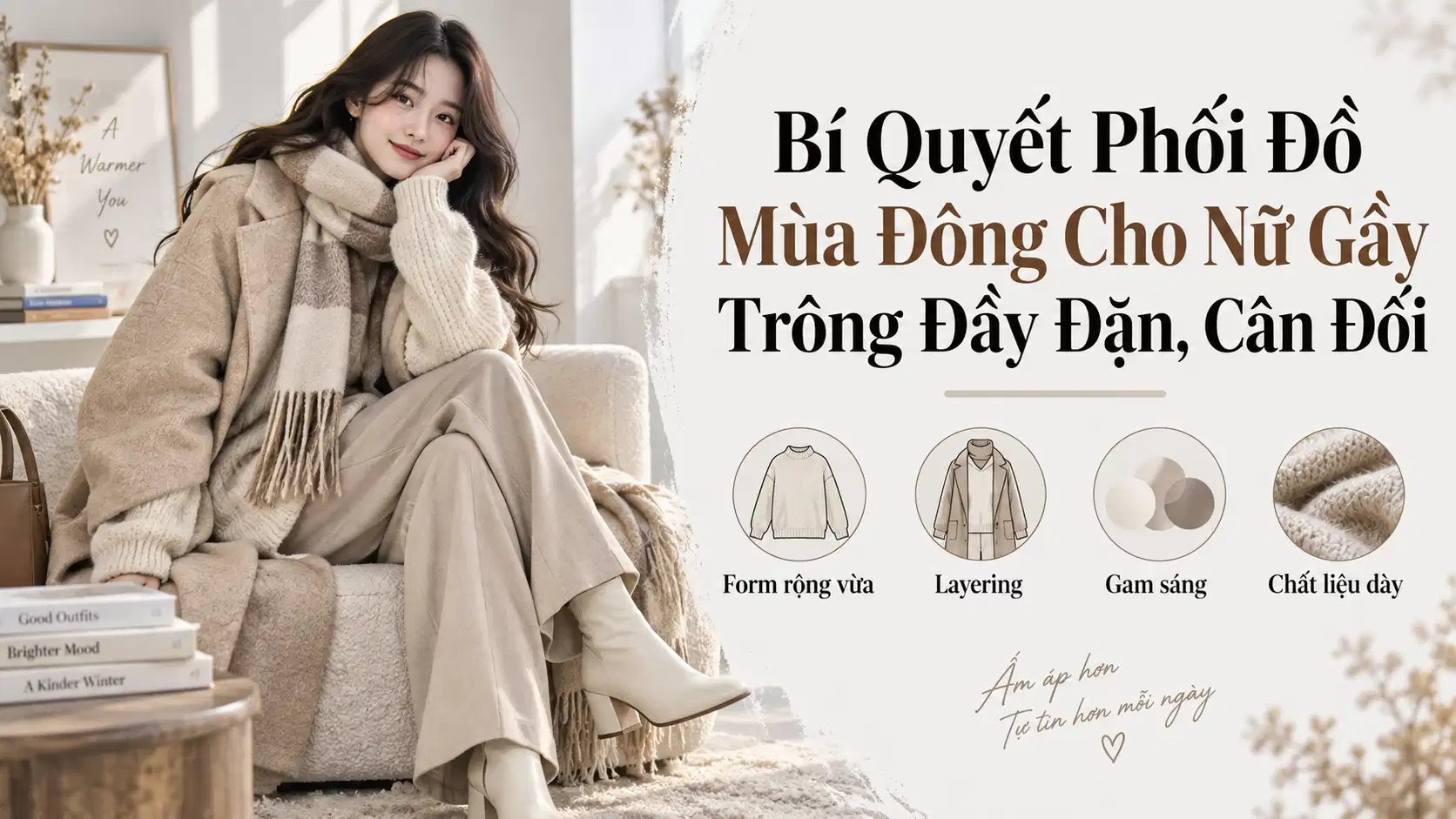 Bí Quyết Phối Đồ Mùa Đông Cho Nữ Gầy Trông Đầy Đặn, Cân Đối