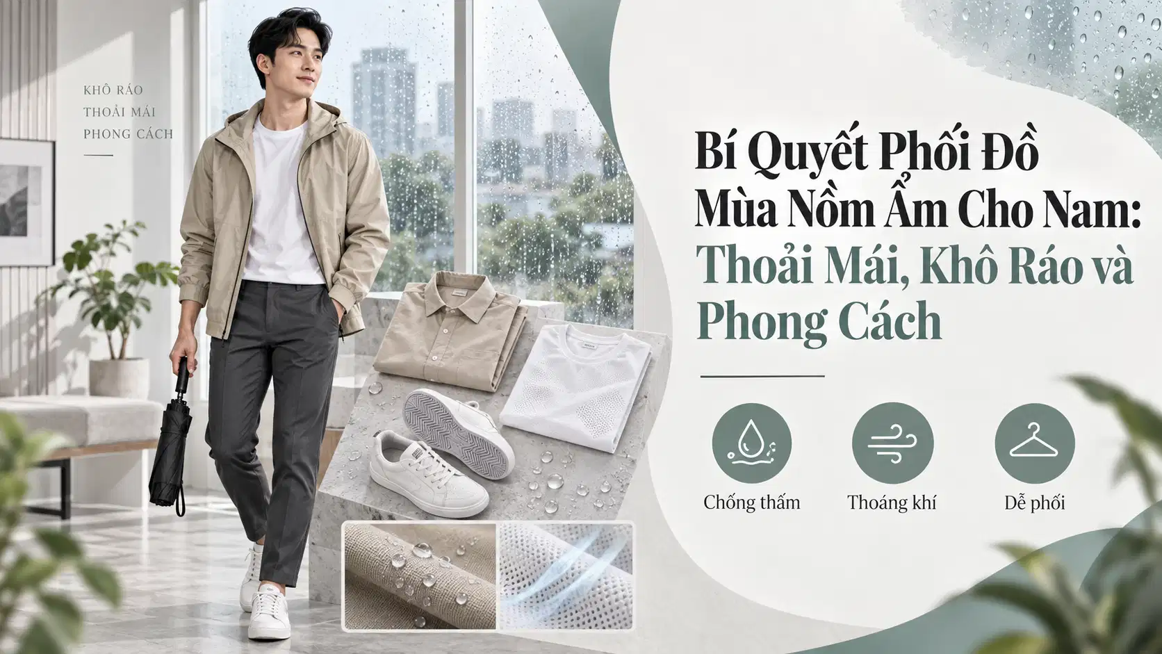 Bí Quyết Phối Đồ Mùa Nồm Ẩm Cho Nam: Thoải Mái, Khô Ráo và Phong Cách