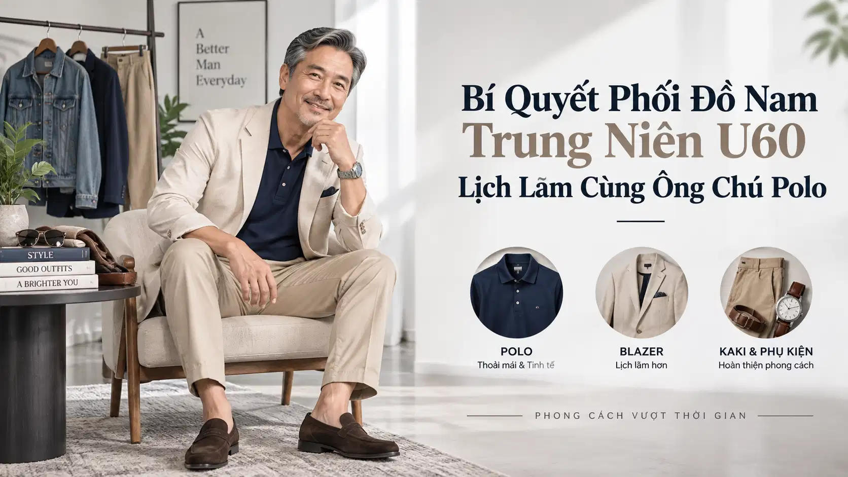 Bí Quyết Phối Đồ Nam Trung Niên U60 Lịch Lãm Cùng Ông Chú Polo