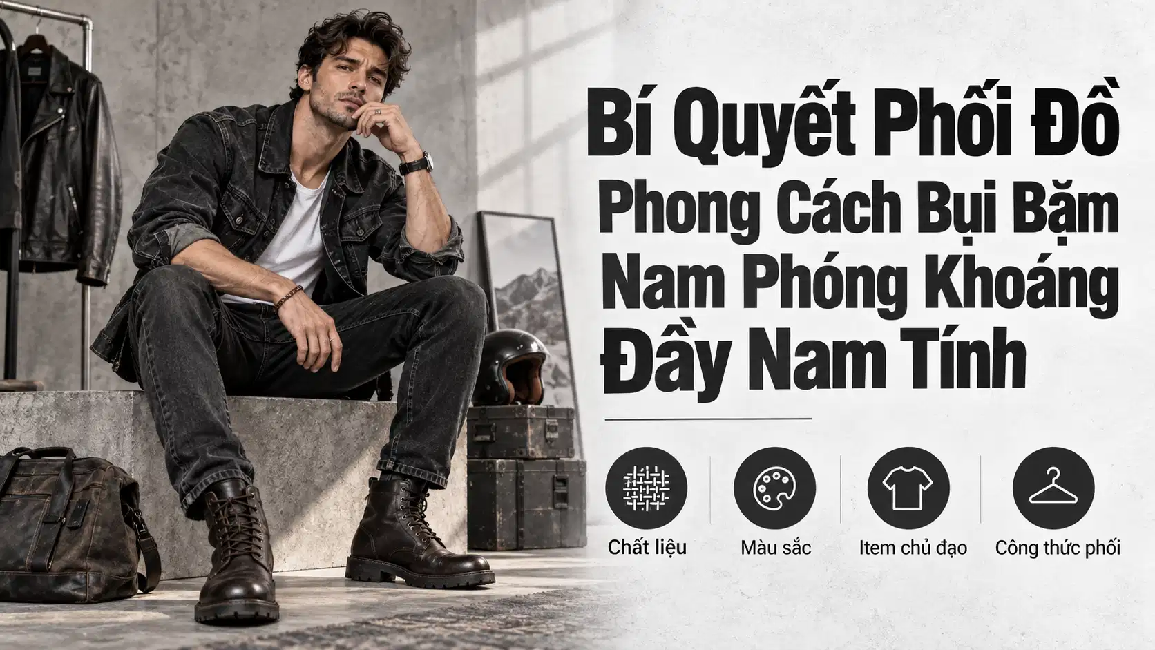 Bí Quyết Phối Đồ Phong Cách Bụi Bặm Nam Phóng Khoáng Đầy Nam Tính