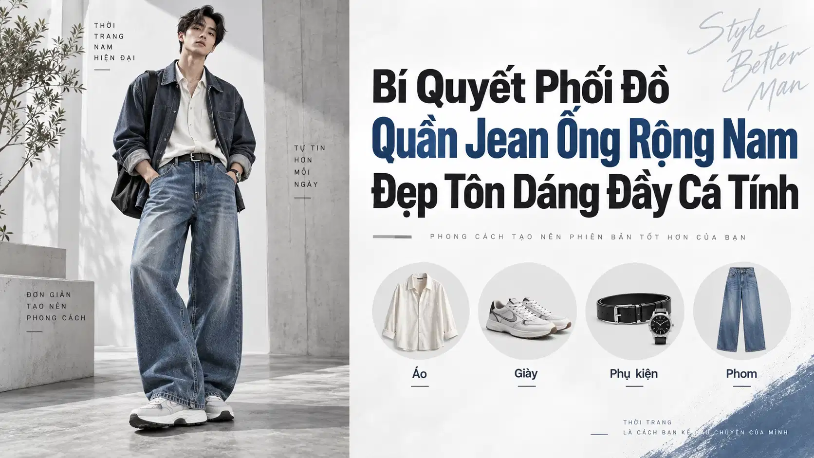 Bí Quyết Phối Đồ Quần Jean Ống Rộng Nam Đẹp Tôn Dáng Đầy Cá Tính