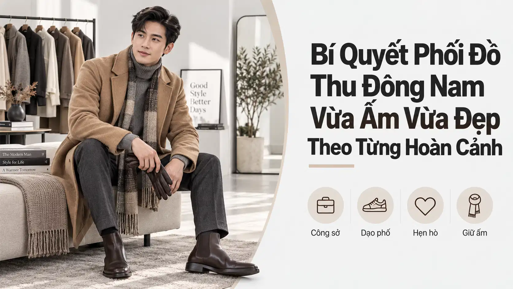 Bí Quyết Phối Đồ Thu Đông Nam Vừa Ấm Vừa Đẹp Theo Từng Hoàn Cảnh