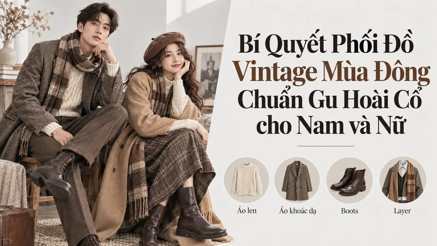 Bí Quyết Phối Đồ Vintage Mùa Đông Chuẩn Gu Hoài Cổ cho Nam và Nữ