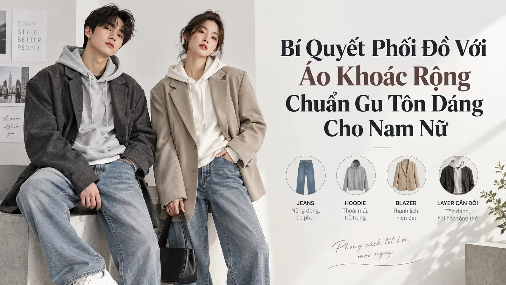 Bí Quyết Phối Đồ Với Áo Khoác Rộng Chuẩn Gu Tôn Dáng Cho Nam Nữ