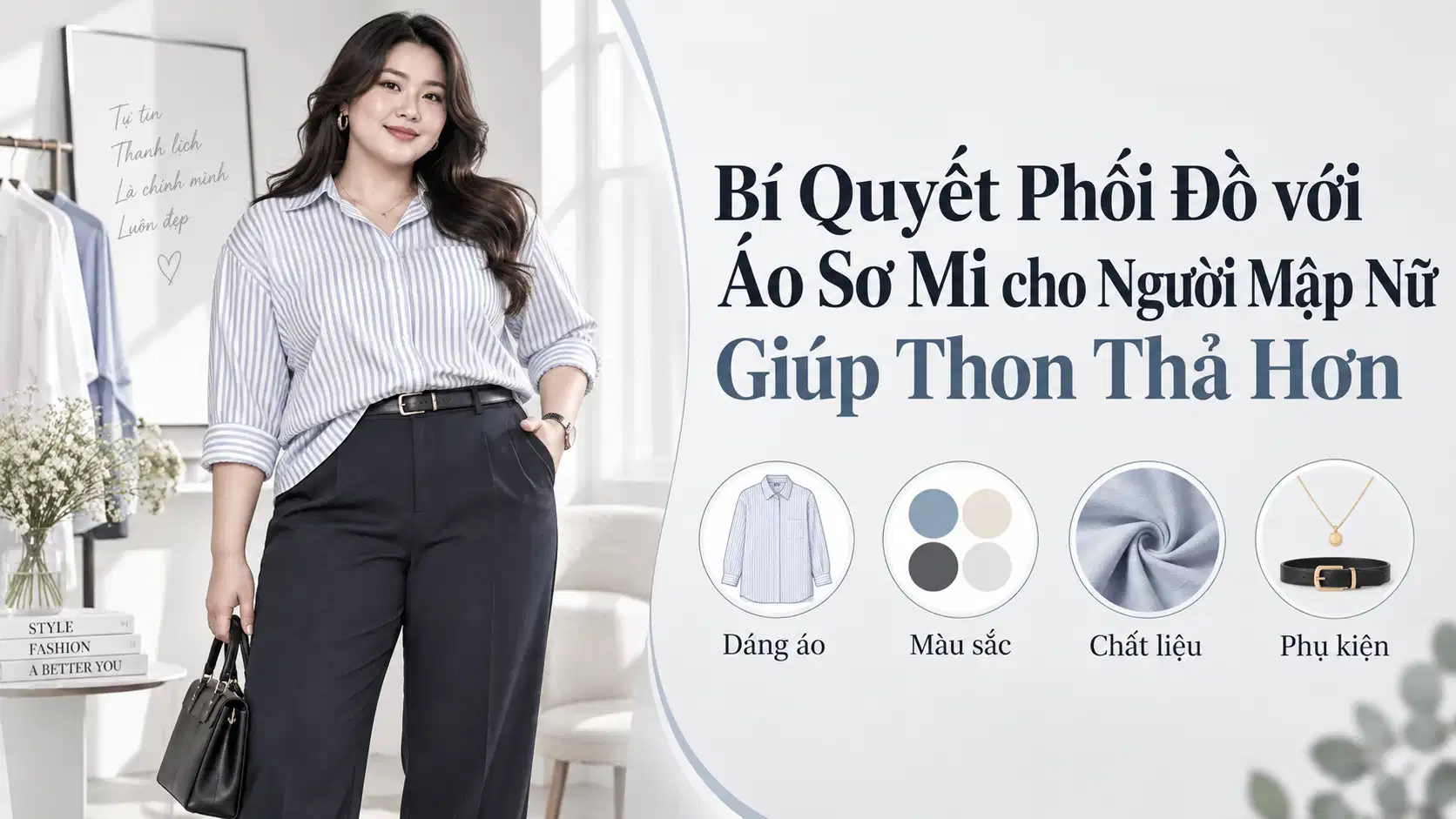 Bí Quyết Phối Đồ với Áo Sơ Mi cho Người Mập Nữ Giúp Thon Thả Hơn