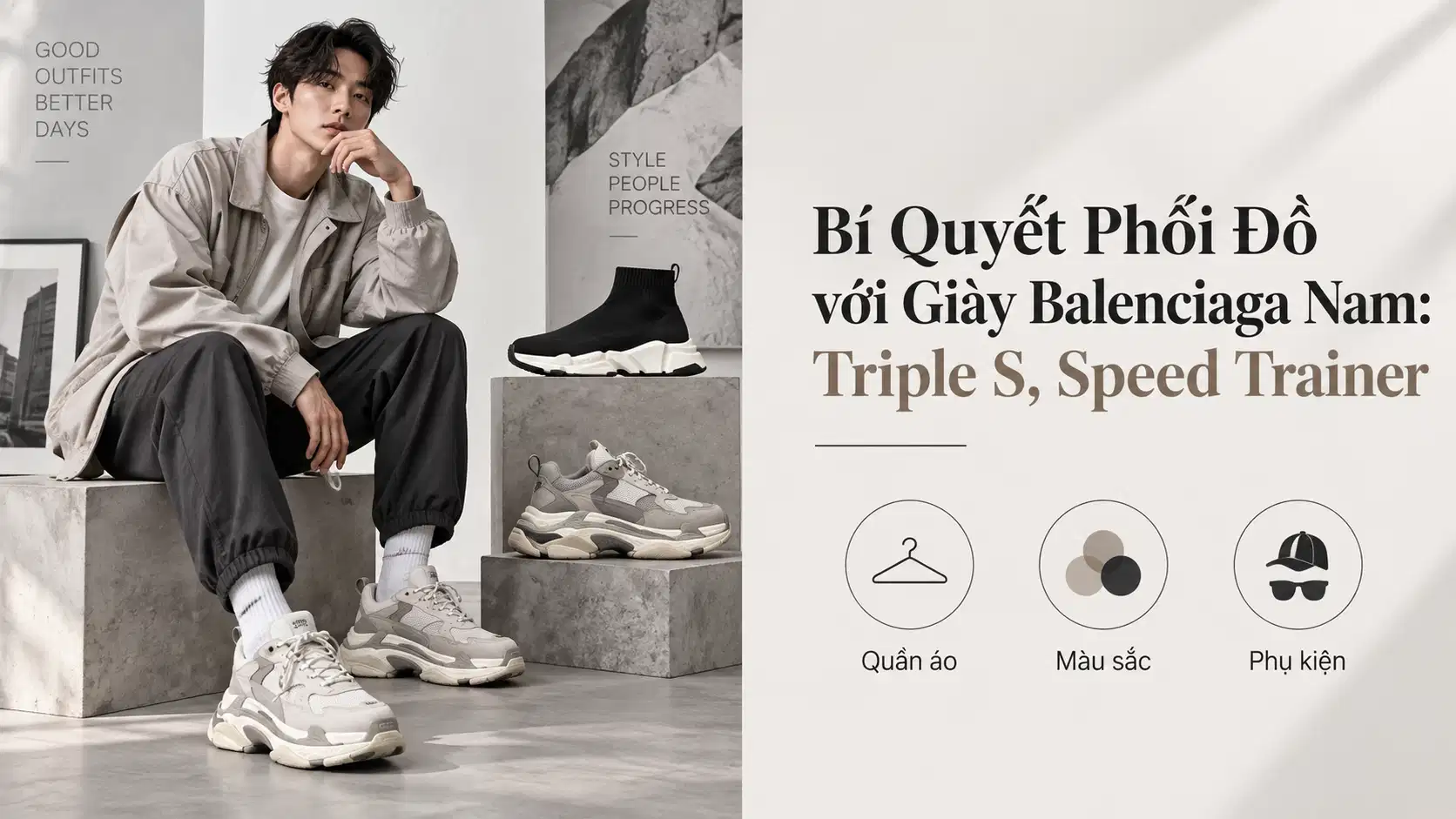 Bí Quyết Phối Đồ với Giày Balenciaga Nam: Triple S, Speed Trainer