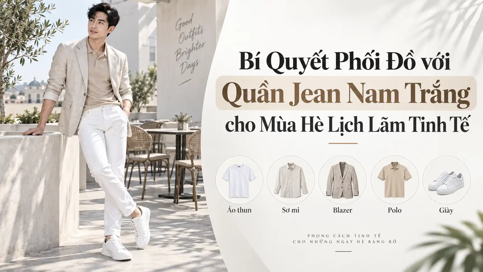 Bí Quyết Phối Đồ với Quần Jean Nam Trắng cho Mùa Hè Lịch Lãm Tinh Tế
