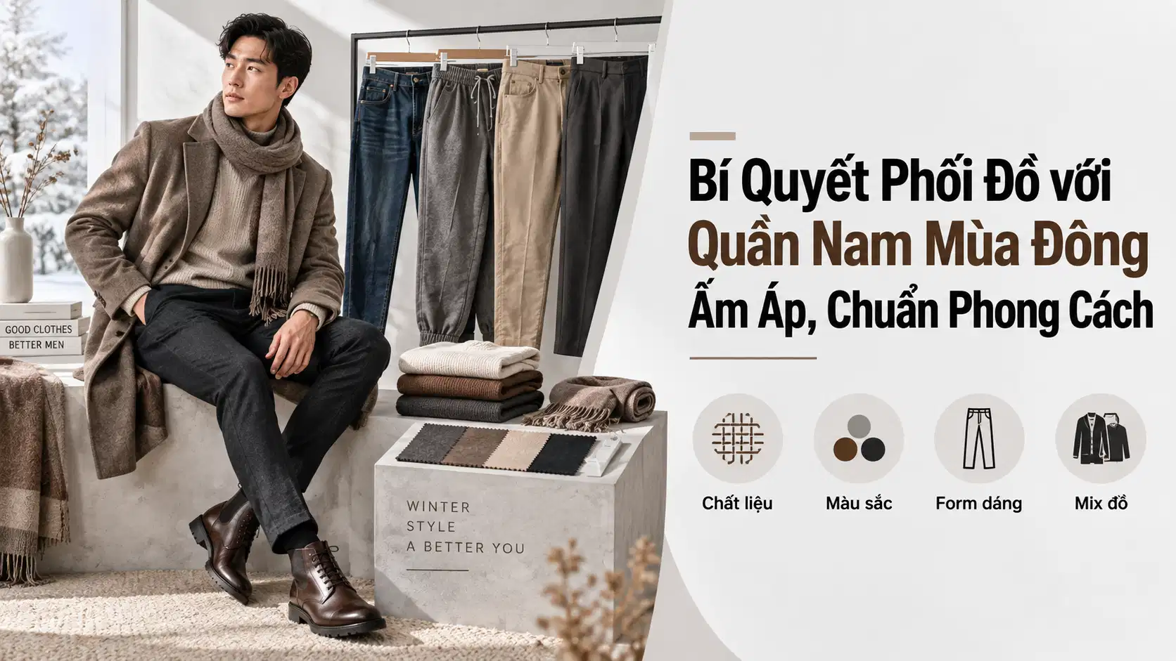 Bí Quyết Phối Đồ với Quần Nam Mùa Đông Ấm Áp, Chuẩn Phong Cách