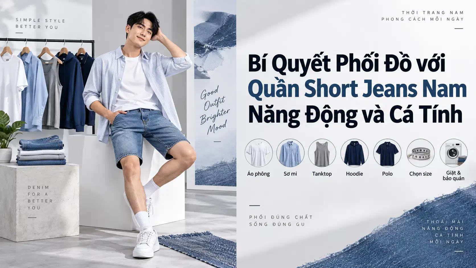 Bí Quyết Phối Đồ với Quần Short Jeans Nam Năng Động và Cá Tính