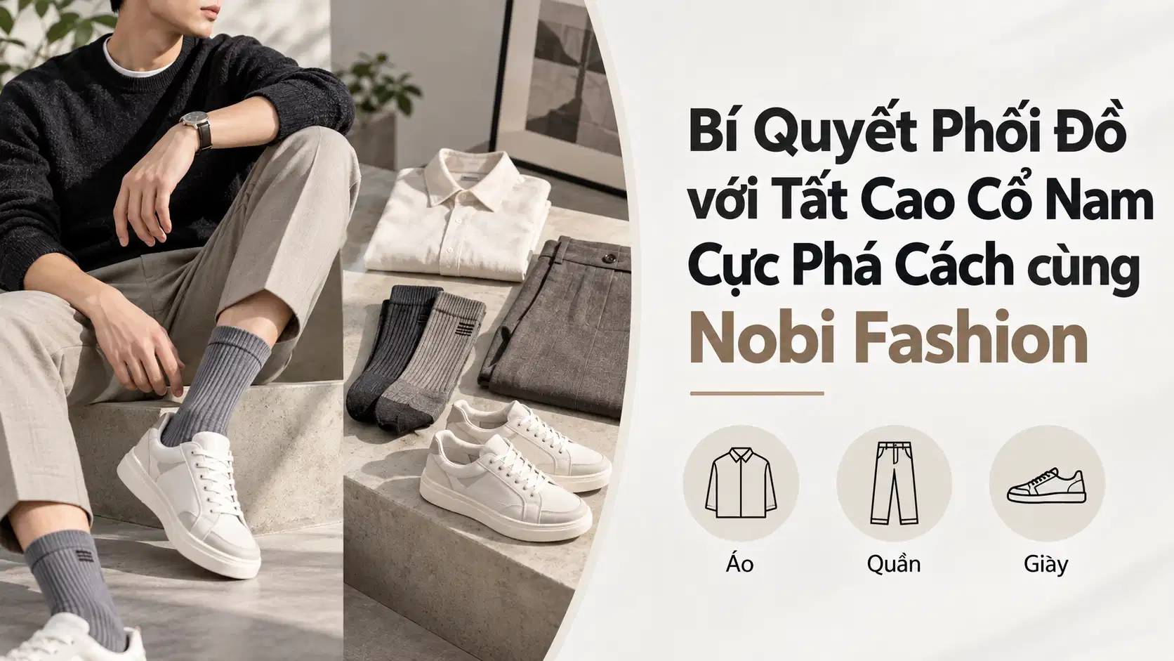 Bí Quyết Phối Đồ với Tất Cao Cổ Nam Cực Phá Cách cùng Nobi Fashion