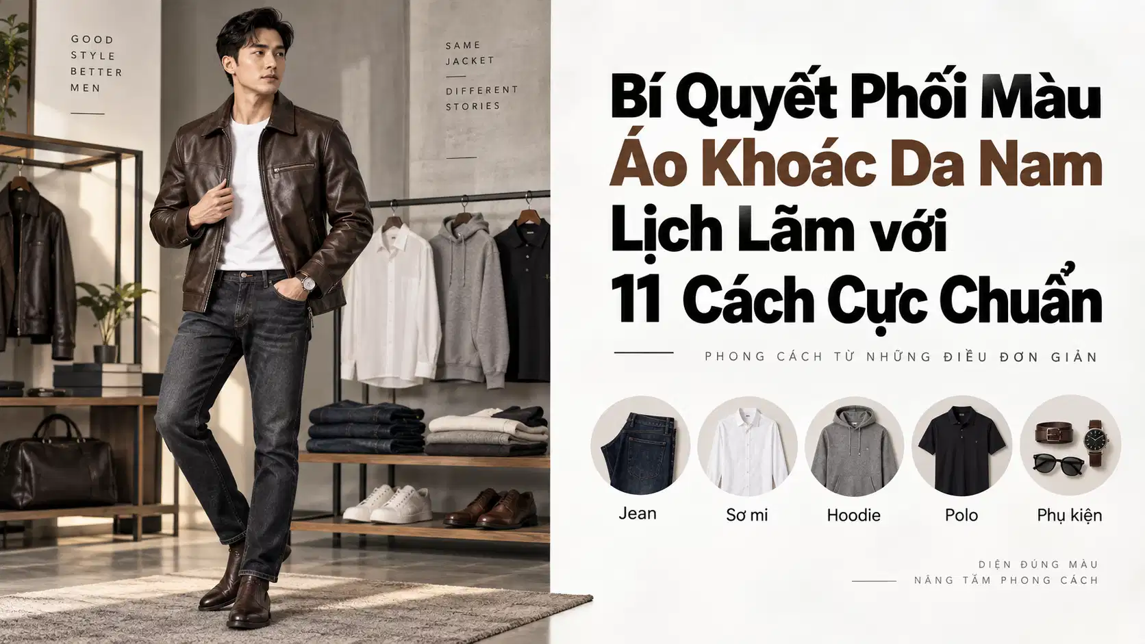 Bí Quyết Phối Màu Áo Khoác Da Nam Lịch Lãm với 11 Cách Cực Chuẩn