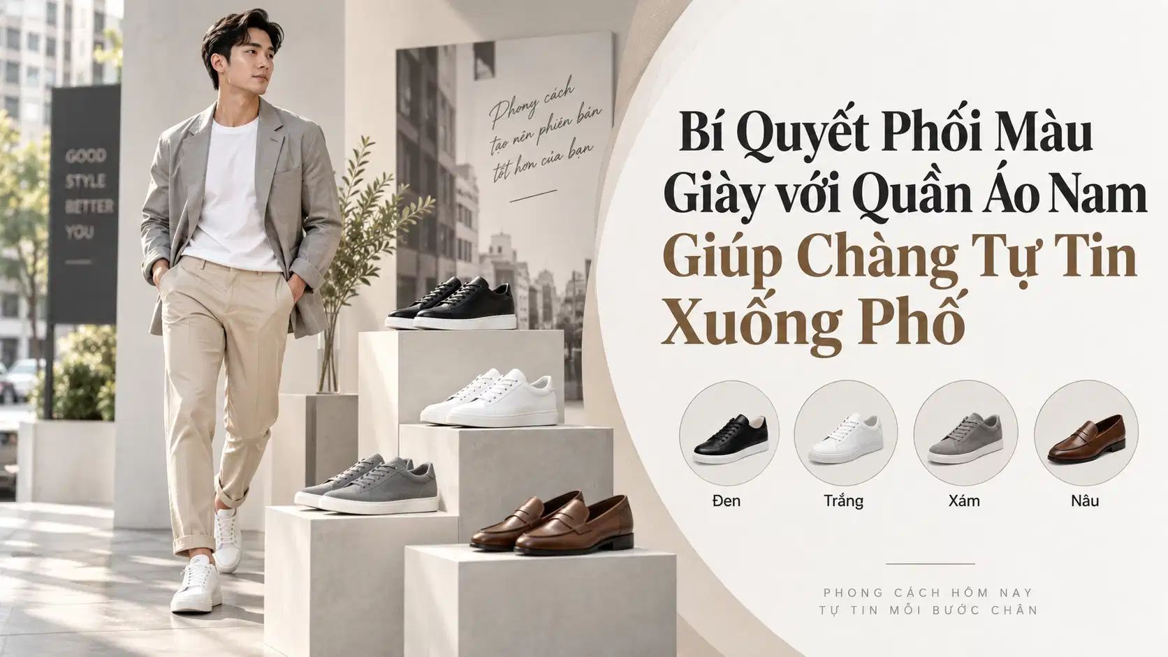 Bí Quyết Phối Màu Giày với Quần Áo Nam Giúp Chàng Tự Tin Xuống Phố