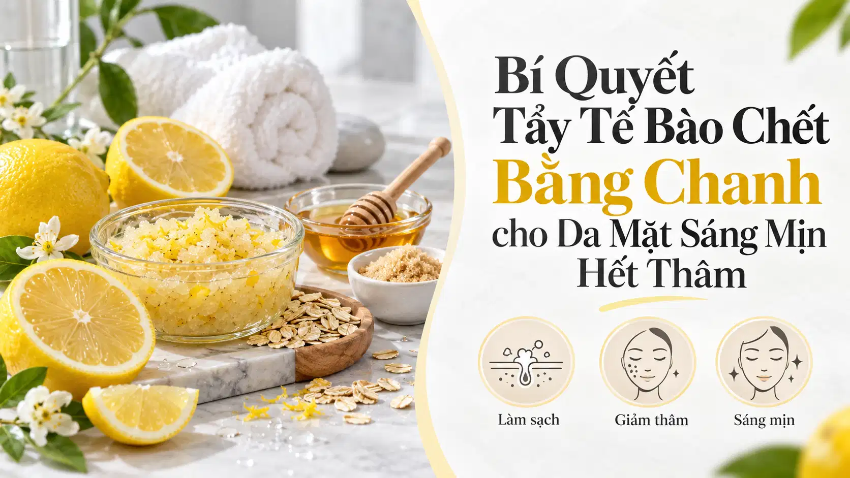Bí Quyết Tẩy Tế Bào Chết Bằng Chanh cho Da Mặt Sáng Mịn Hết Thâm