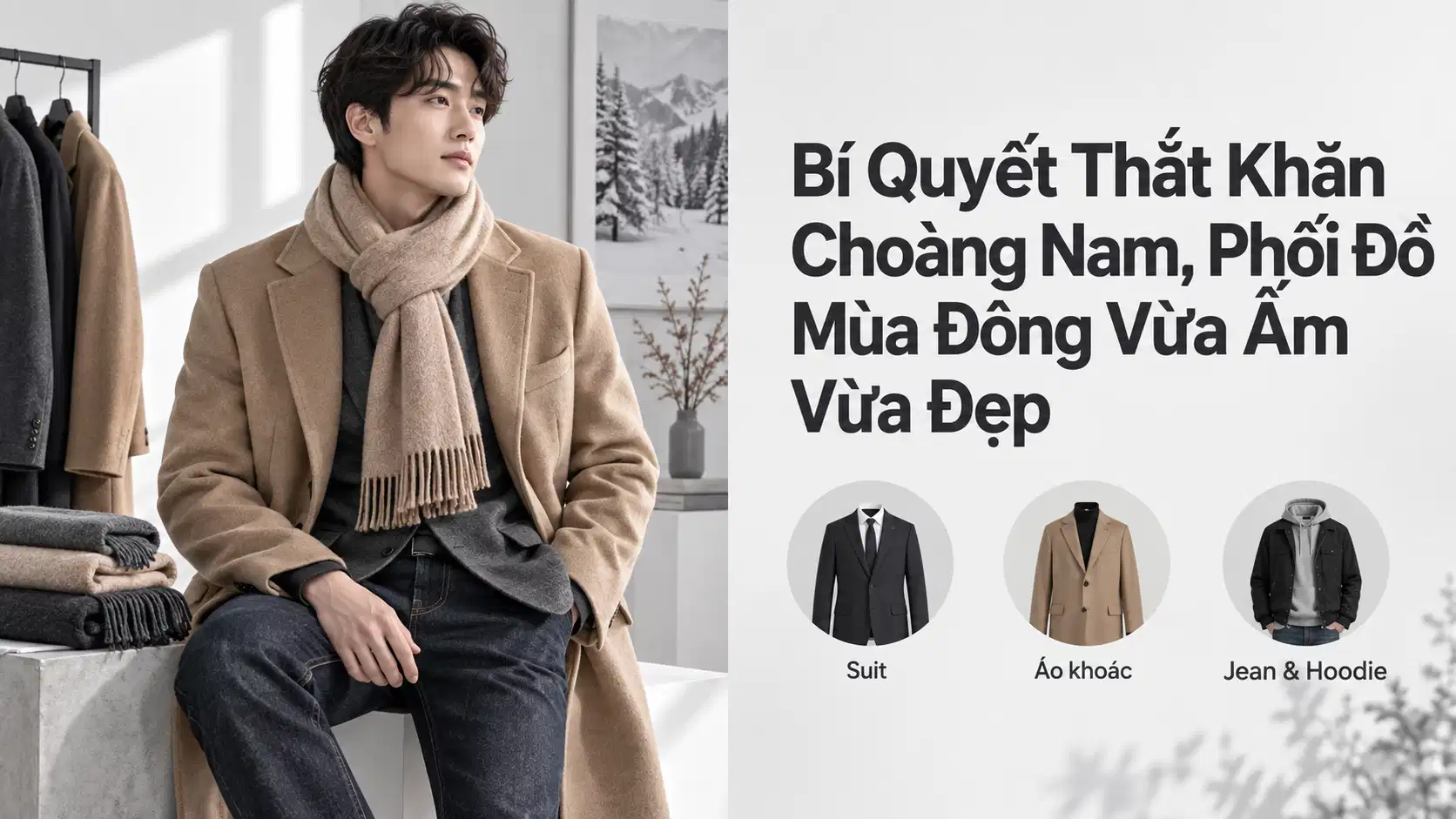 Bí Quyết Thắt Khăn Choàng Nam, Phối Đồ Mùa Đông Vừa Ấm Vừa Đẹp
