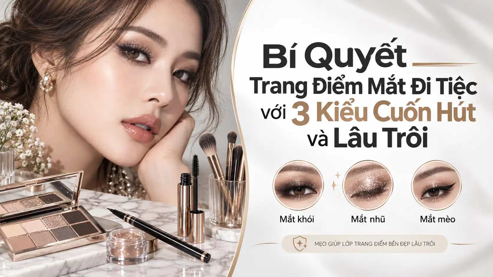 Bí Quyết Trang Điểm Mắt Đi Tiệc với 3 Kiểu Cuốn Hút và Lâu Trôi