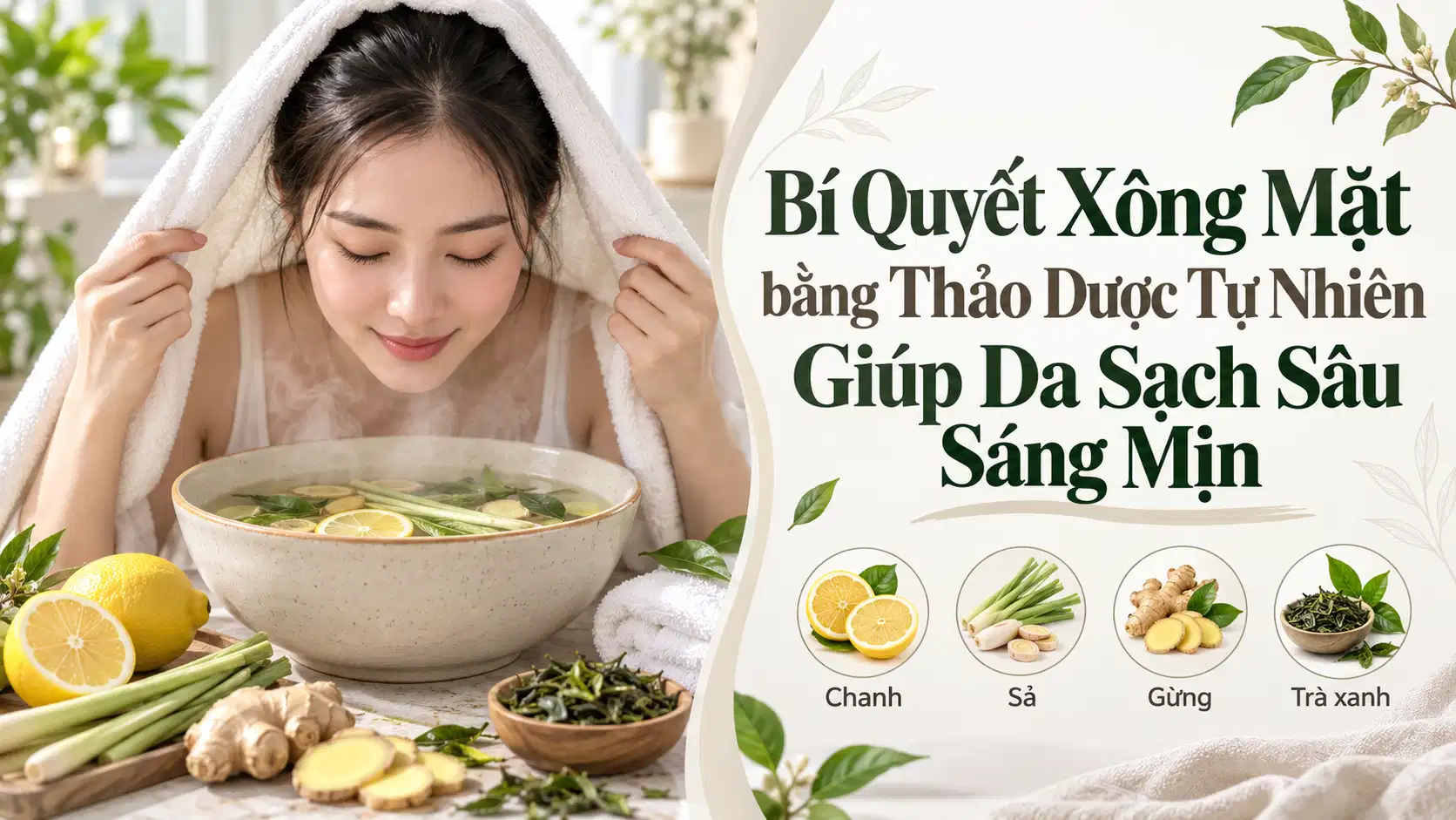 Bí Quyết Xông Mặt bằng Thảo Dược Tự Nhiên Giúp Da Sạch Sâu Sáng Mịn