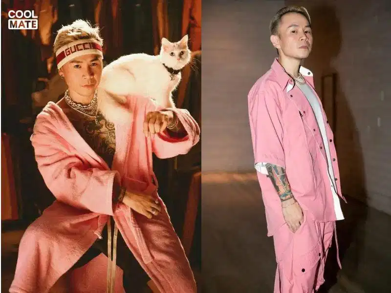 Binz mặc đồ màu hồng Rapper Binz phối đồ màu hồng mang phong cách cá tính