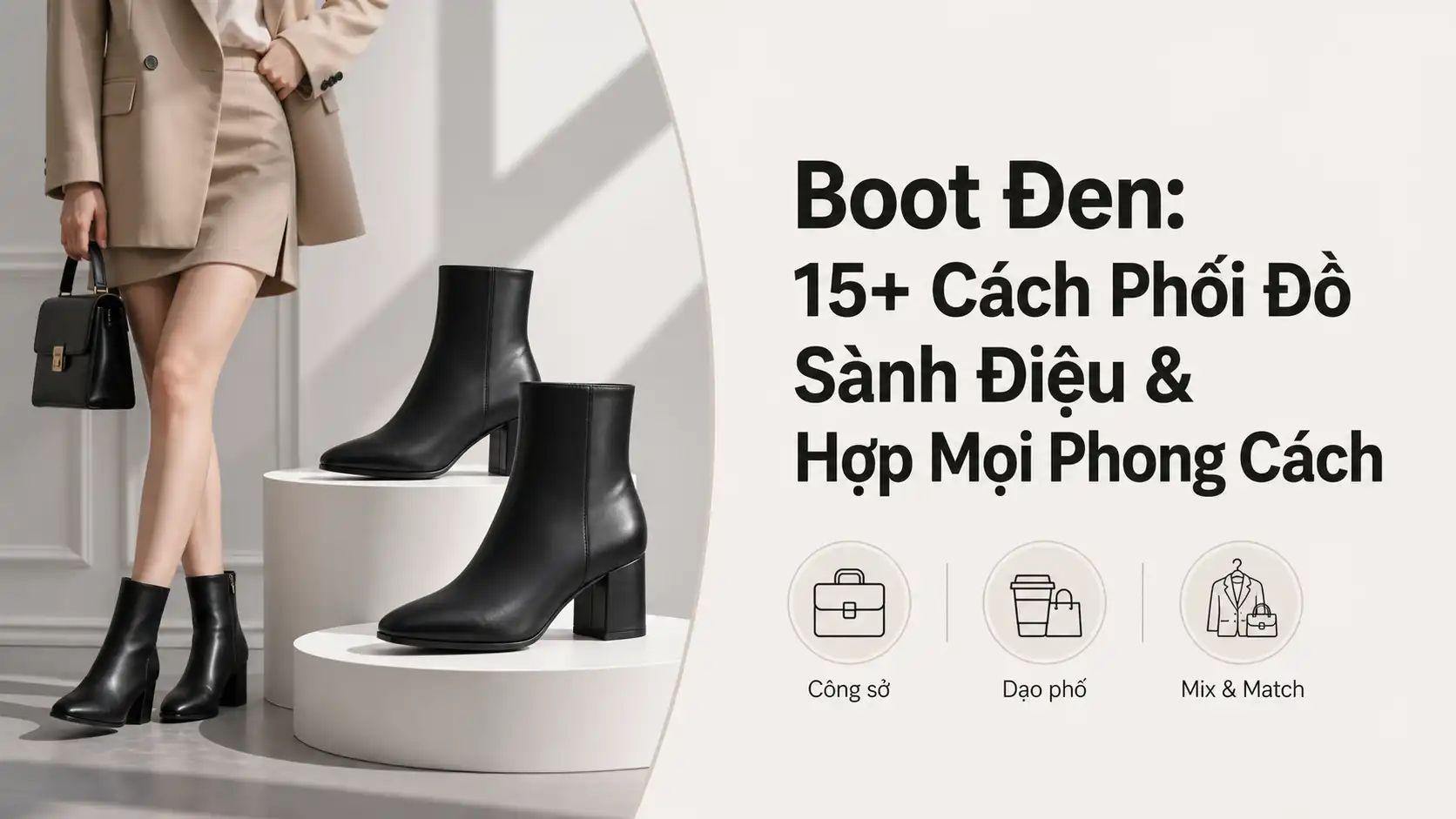 Boot Đen Phối Đồ Sao Cho Đẹp? 15+ Gợi Ý Sành Điệu