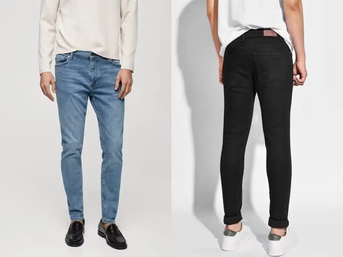 Quần jeans nam cơ bản Quần jeans nam ống đứng và slim-fit phối cùng trang phục thường ngày