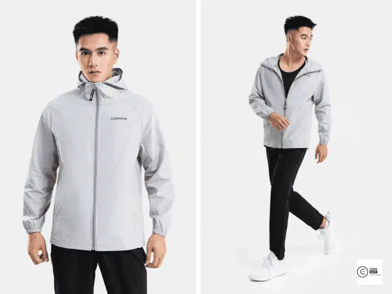 Áo khoác gió phối cùng quần jogger