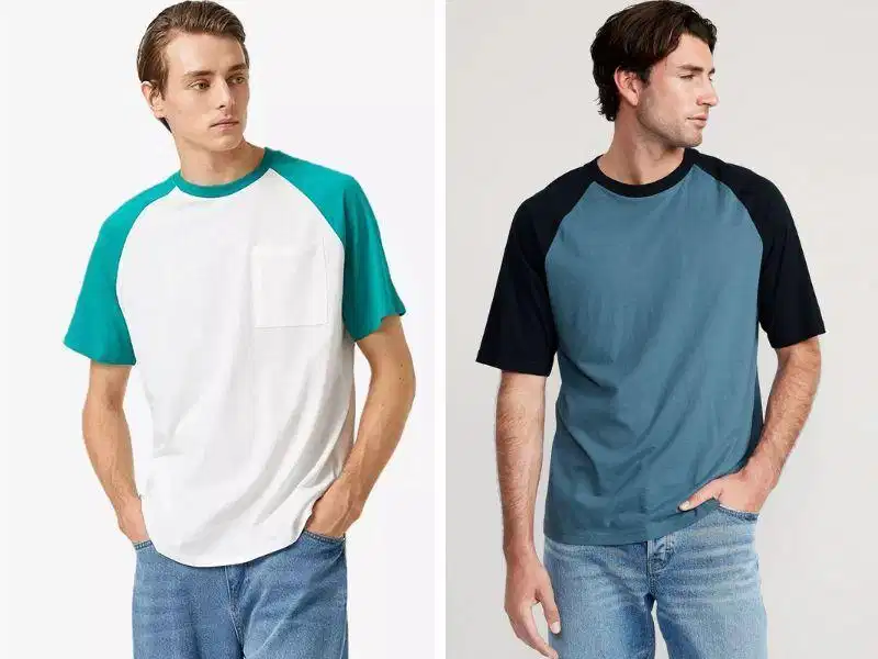 Bảng màu đa dạng dùng để kết hợp giữa thân và tay áo raglan