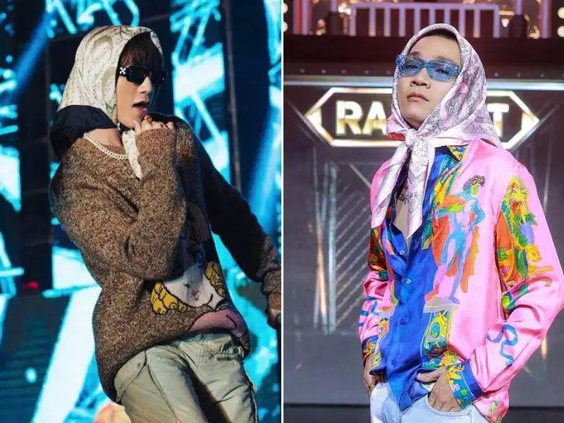 Trùm khăn bandana phong cách babushka thắt nút dưới cằm