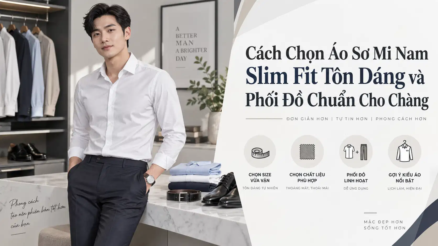 Cách Chọn Áo Sơ Mi Nam Slim Fit Tôn Dáng và Phối Đồ Chuẩn Cho Chàng