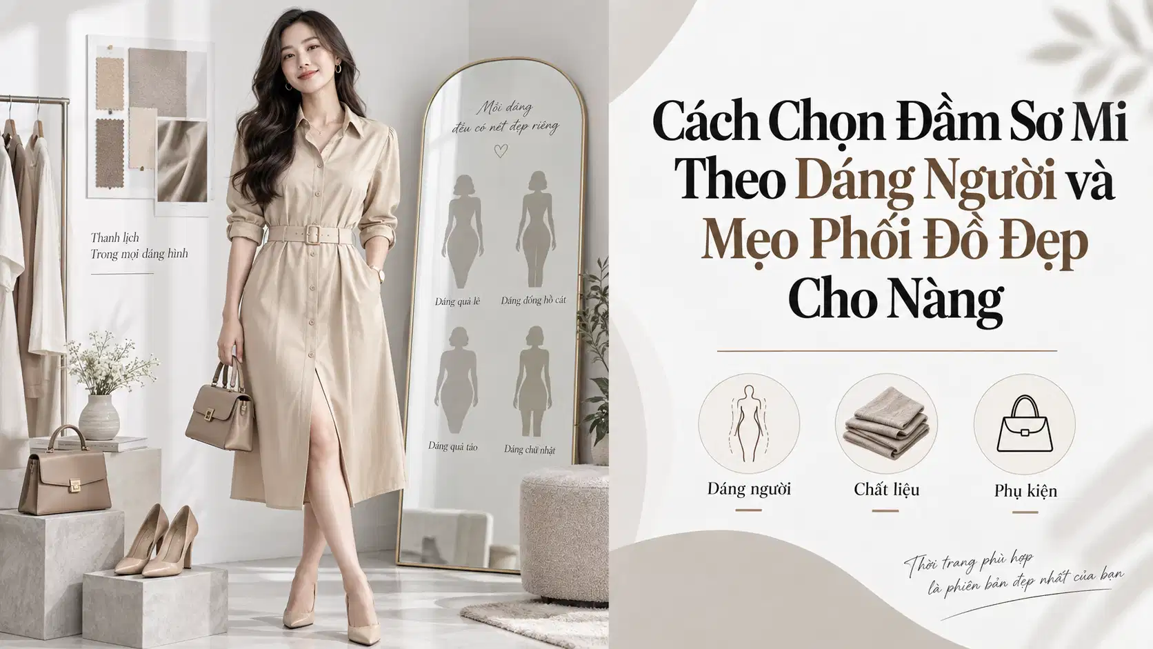Cách Chọn Đầm Sơ Mi Theo Dáng Người và Mẹo Phối Đồ Đẹp Cho Nàng