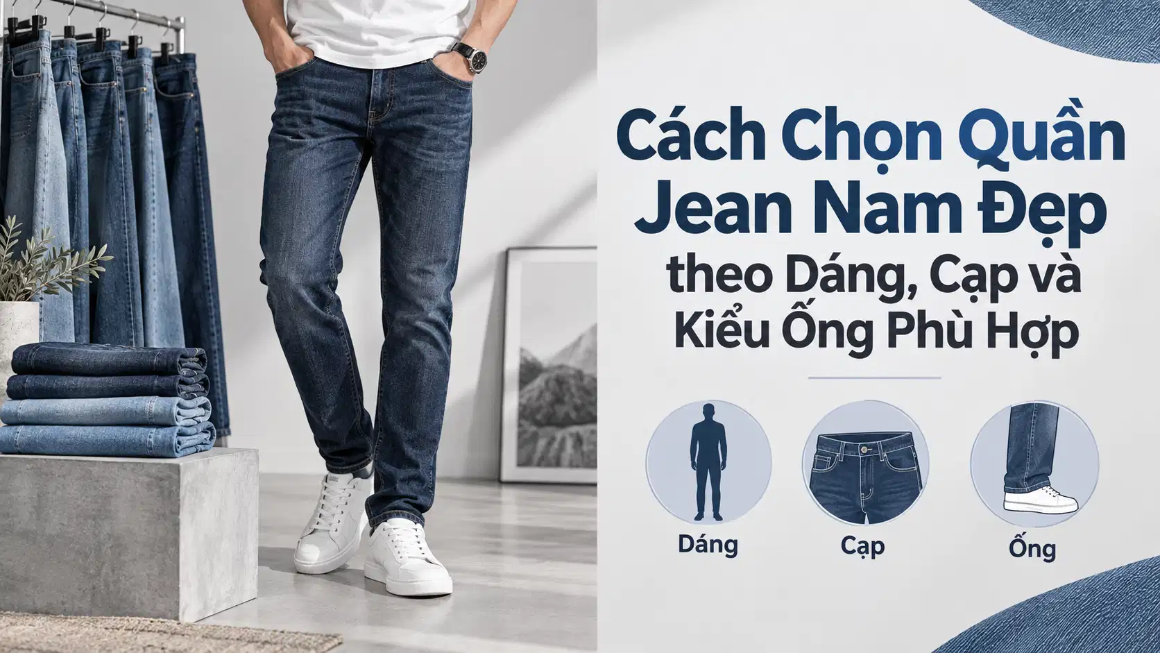 Cách Chọn Quần Jean Nam Đẹp theo Dáng, Cạp và Kiểu Ống Phù Hợp
