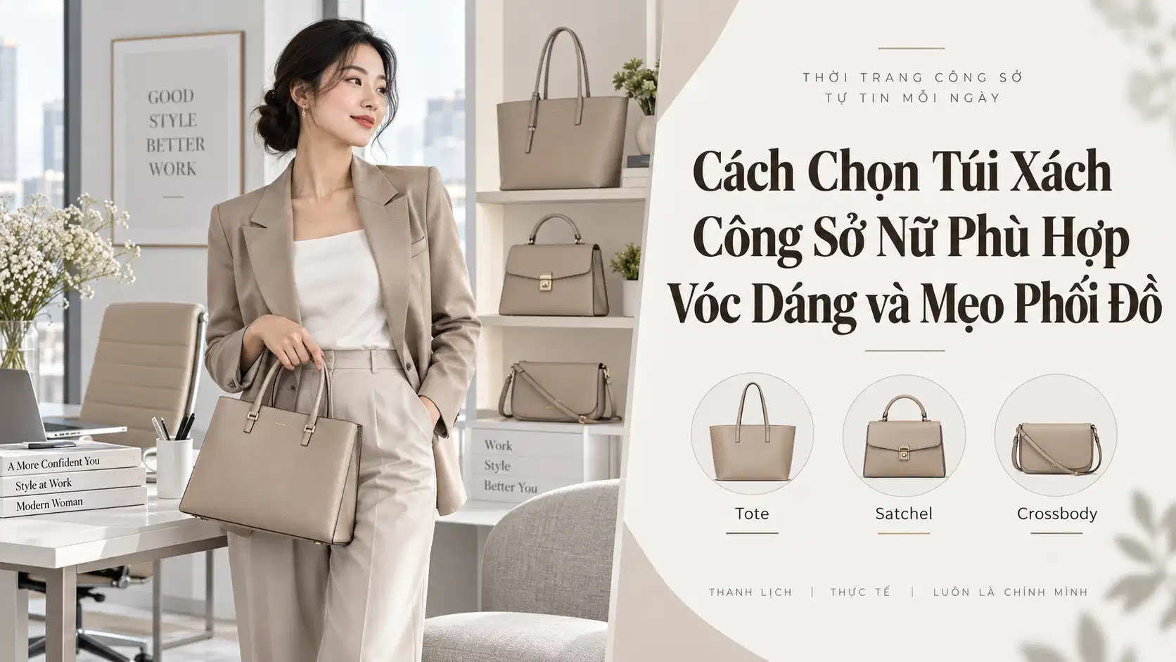 Cách Chọn Túi Xách Công Sở Nữ Phù Hợp Vóc Dáng và Mẹo Phối Đồ